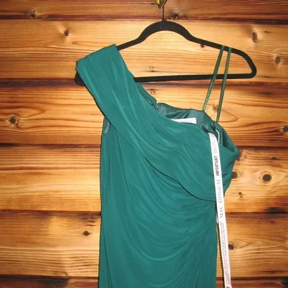 MAC DUGGAL 26484 Womens Green Ruched Off-The-Shoulder Midi Dress - Picture 7 of 14